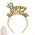 Gold Happy Birthday Crown Headband
