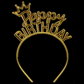 Gold Happy Birthday Crown Headband