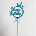 Gold Crown Happy Birthday Cake Topper