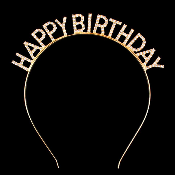 Rhinestone Happy Birthday Hair Crown