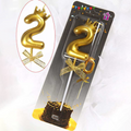 Gold Number Candle with Crown