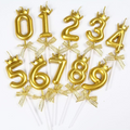 Gold Number Candle with Crown