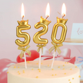 Gold Number Candle with Crown