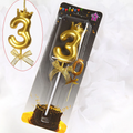 Gold Number Candle with Crown