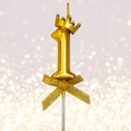 Gold Number Candle with Crown