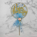 Glitter Happy Birthday Cake Topper Ring