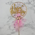 Glitter Happy Birthday Cake Topper Ring