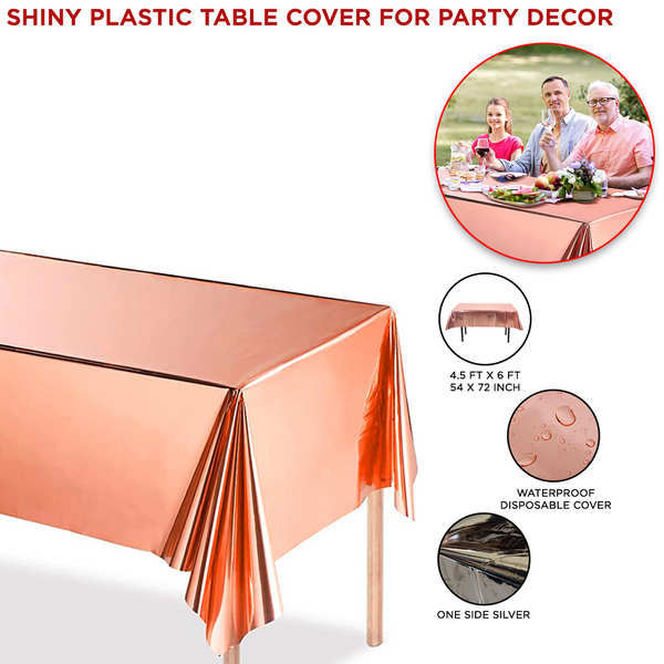 Shiny Rose Gold Table Cover