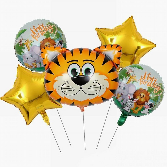 Tiger Safari Happy Birthday Balloon Set