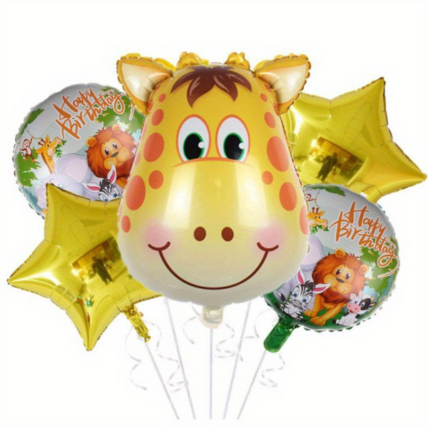 Giraffe Safari Happy Birthday Balloon Set