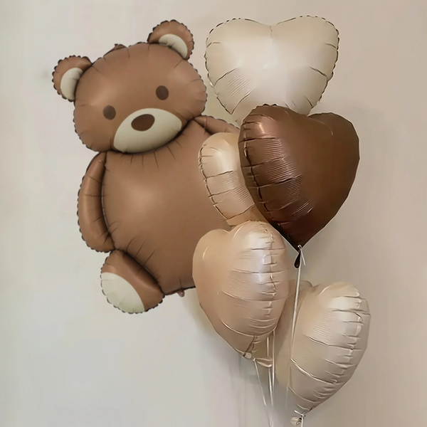 Teddy Bear with Hearts Balloon Bouquet
