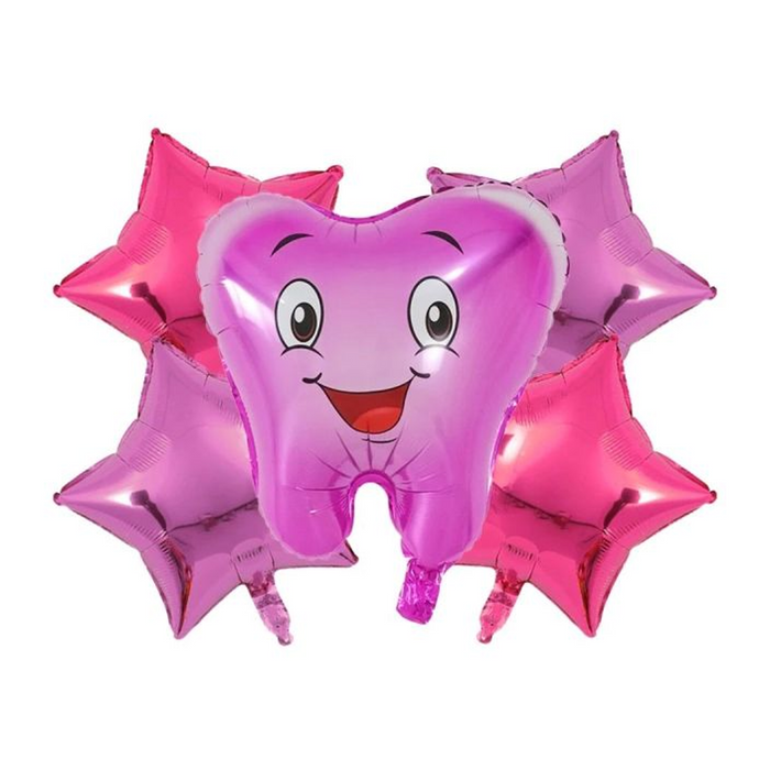Pink Tooth Star Balloon Bouquet