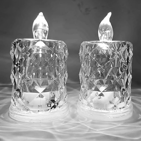 Crystal LED Flameless Candles Set of 2