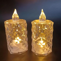 Crystal LED Flameless Candles Set of 2