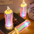 Rainbow Color LED Drip Candles Set of 2
