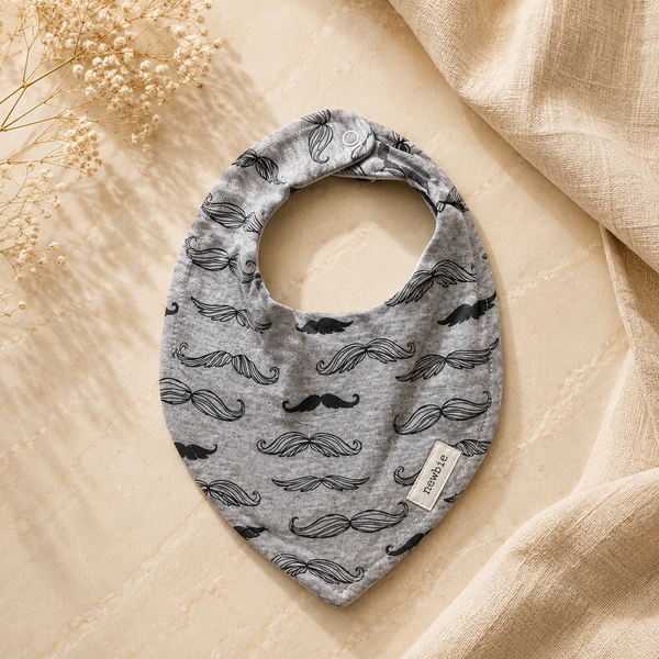 Mustache Print Baby Bib