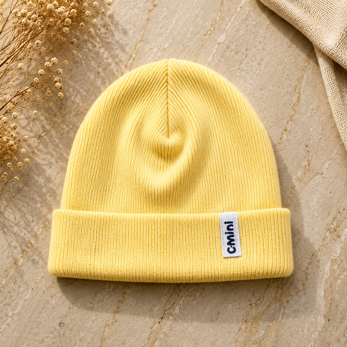 Soft Knit Yellow Baby Cap