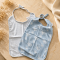 Baby Bibs 2-Pack – Soft Blue Striped Feeding Bibs for Babies