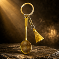 Badminton Racket and Shuttlecock Metal Keychain