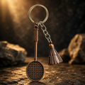 Badminton Racket and Shuttlecock Metal Keychain