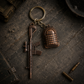 PUBG Assault Rifle and Backpack Metal Keychain