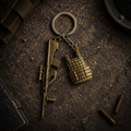 PUBG Assault Rifle and Armor Vest Metal Keychain