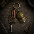 PUBG Sniper Rifle and Cap Metal Keychain