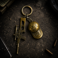 PUBG Sniper Rifle and Cap Metal Keychain