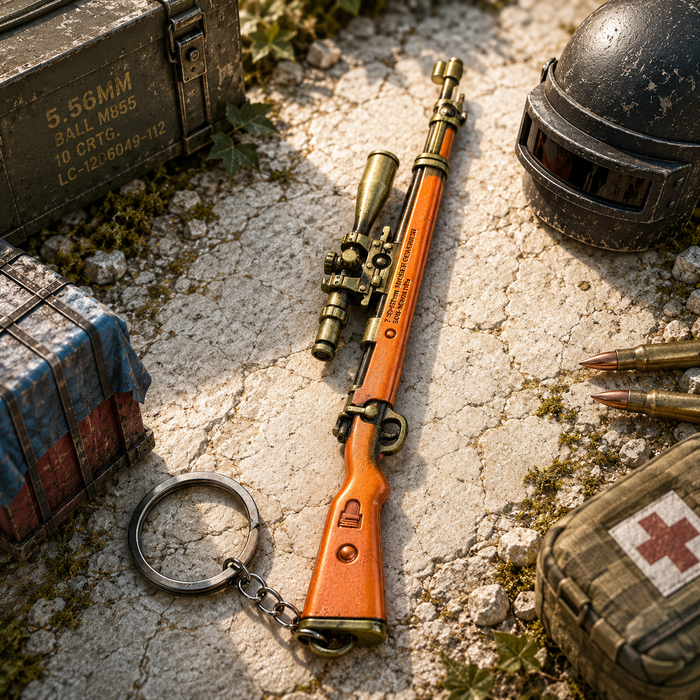 PUBG Kar98k Sniper Rifle Metal Keychain