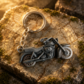 Rotating Wheels Motorcycle Metal Keychain