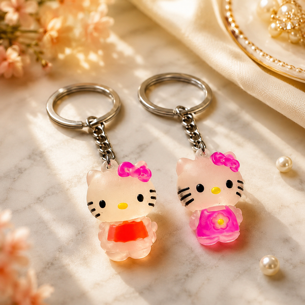 Hello Kitty Translucent Cartoon Keychain ( Pack of 2)