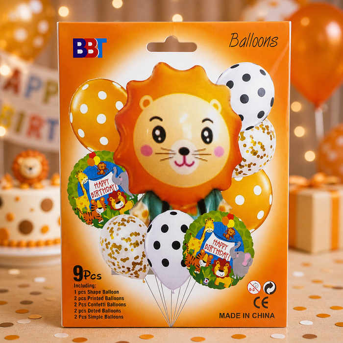 BBT Safari Lion Balloon Bouquet 9pcs