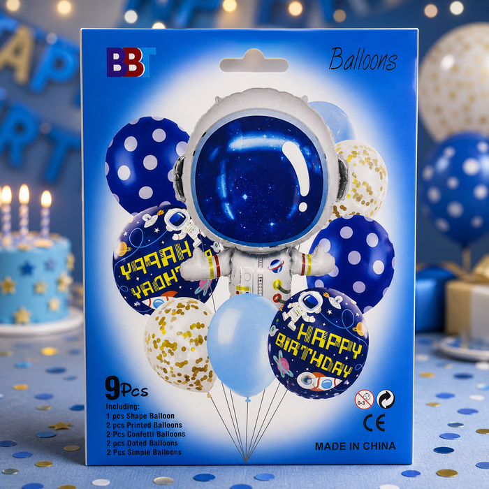 BBT Astronaut Space Balloon Bouquet 9pcs