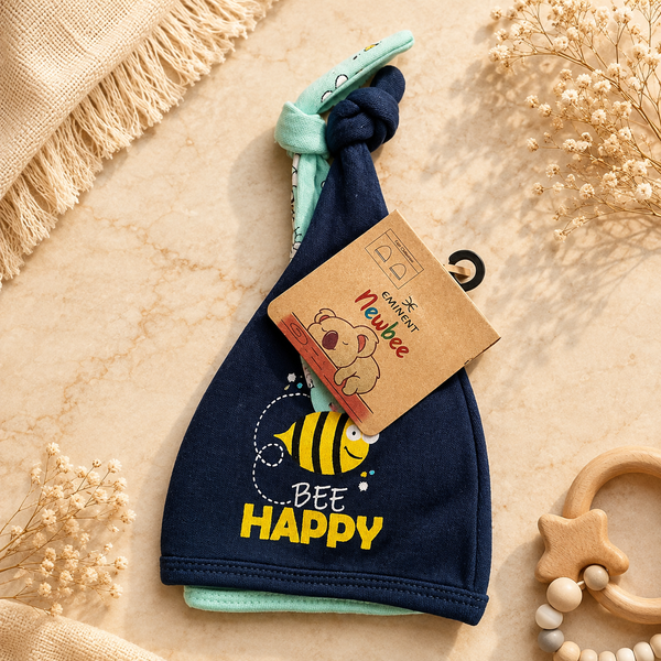 2-Pack Knotted Baby Cap Set