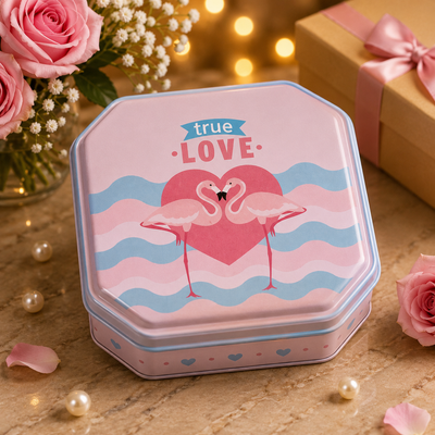 True Love Flamingo Heart Gift Box
