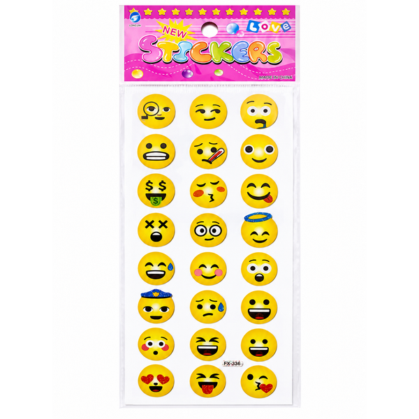 Funny Emoji Face Sticker Sheet (5 Pcs)