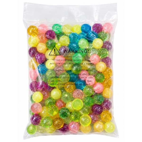 Rainbow Glitter Bouncy Balls Bag (8 Pcs)
