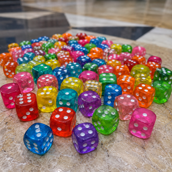 Colorful Transparent Dice (4 Dice)