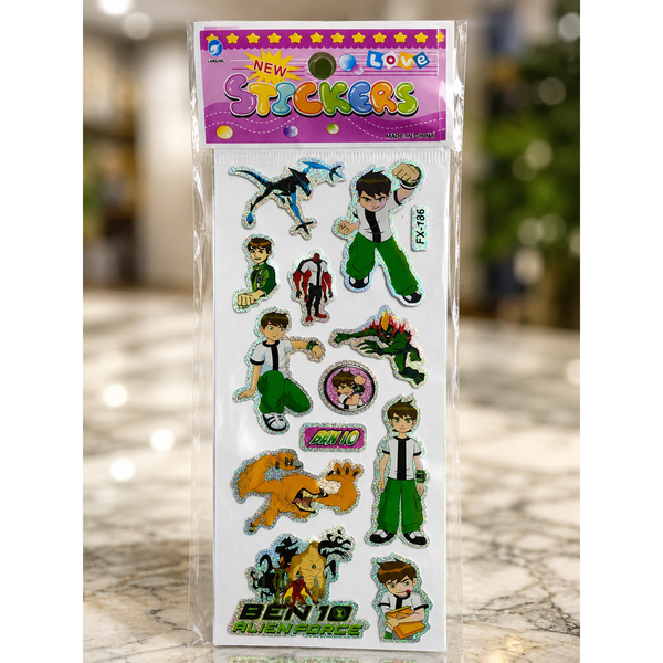 Ben 10 Alien Force Glitter Sticker Sheet (5 Pcs)