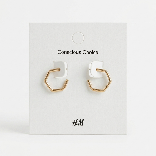 Gold Hexagon Hoop Earrings