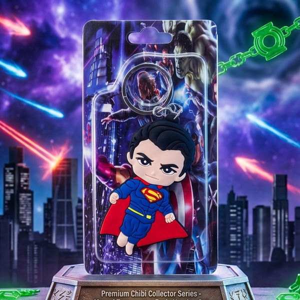 3D Mini Superhero Bag Charm Keychain