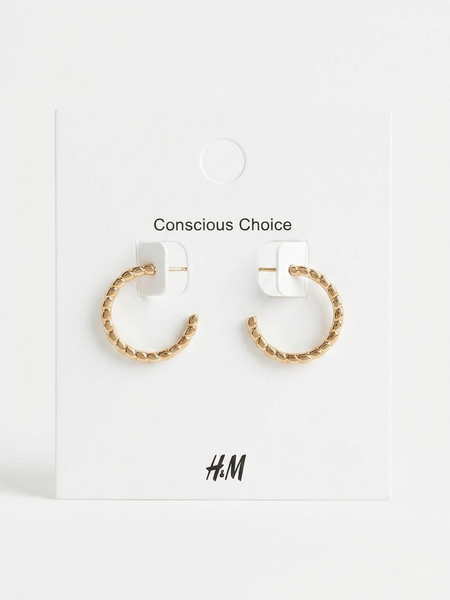 Gold Beaded Hoop Earrings