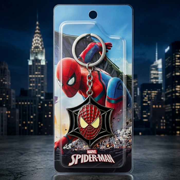 Spider-Man Web Shield Metal Keychain