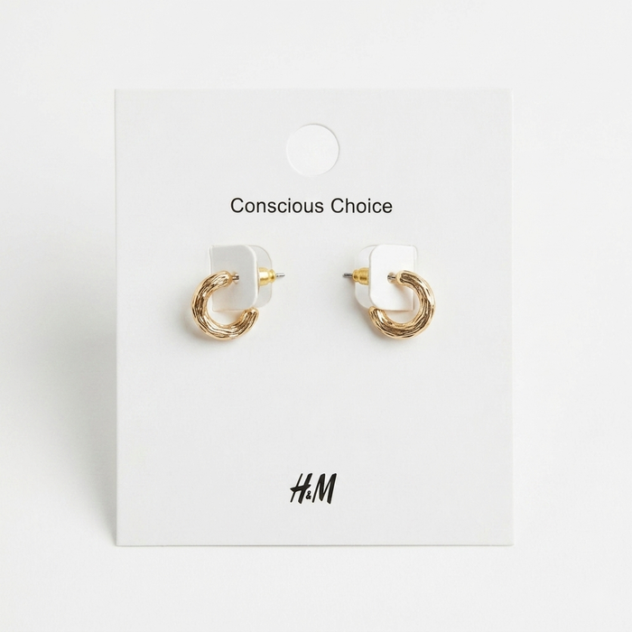 Gold Textured Mini Hoop Earrings
