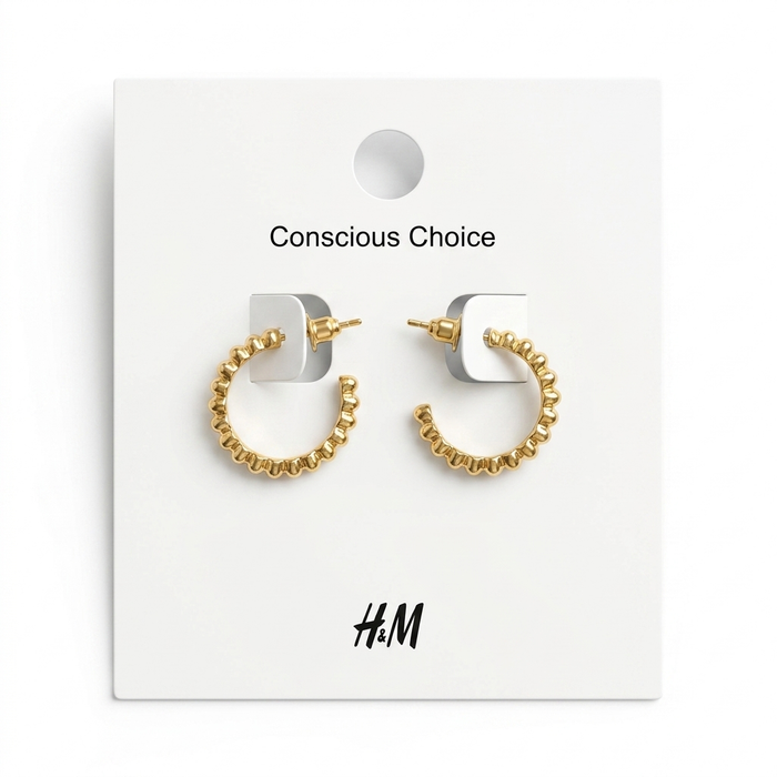 Gold Scalloped Hoop Earrings