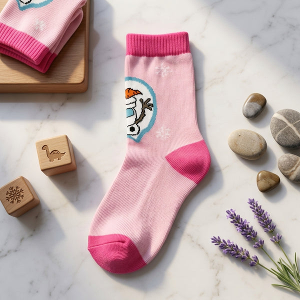 Cartoon Snowman Print Socks
