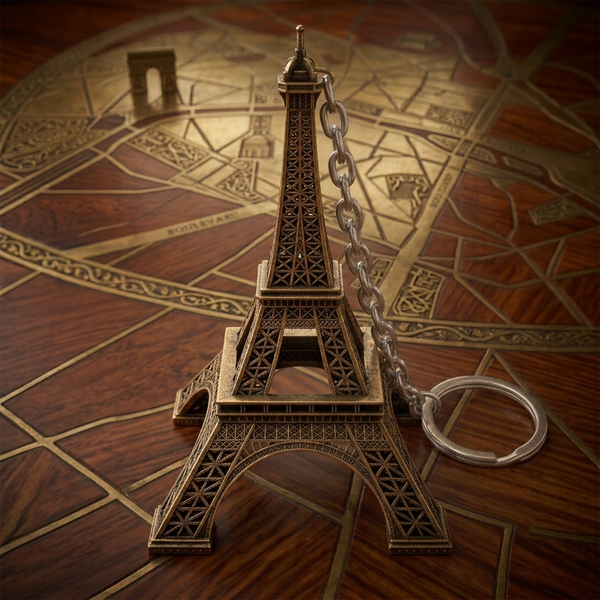 Eiffel Tower Metal Keychain