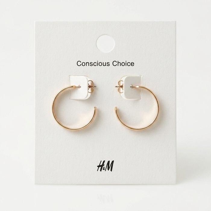 Gold Flat Open Hoop Earrings