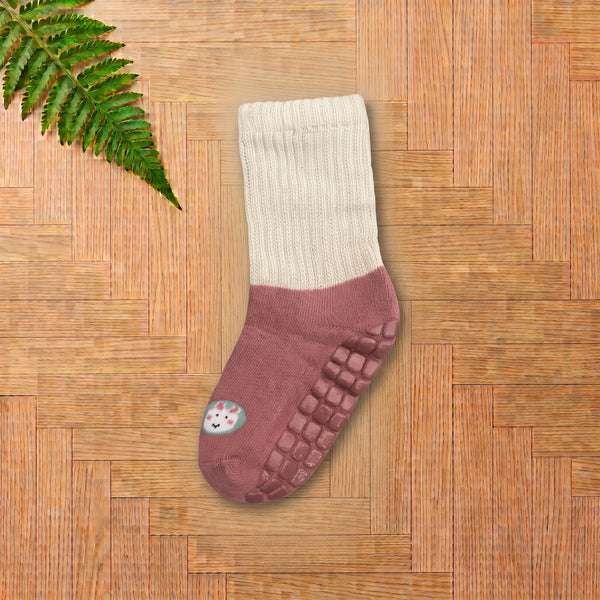 Two-Tone Ribbed Grip Socks