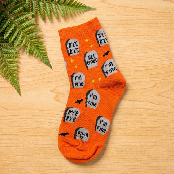 Halloween Message Print Socks